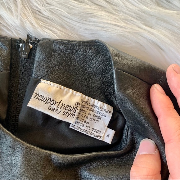 VTG 100% Black Leather Pants & Top Matching Set - Picture 6 of 7